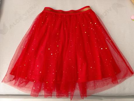 Červená tylová sukňa so zlatými hviezdami, veľ. 13, pepco,134