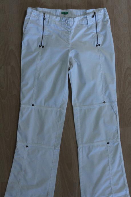 Benetton, biele tehu nohavice, jar/leto, benetton,xs