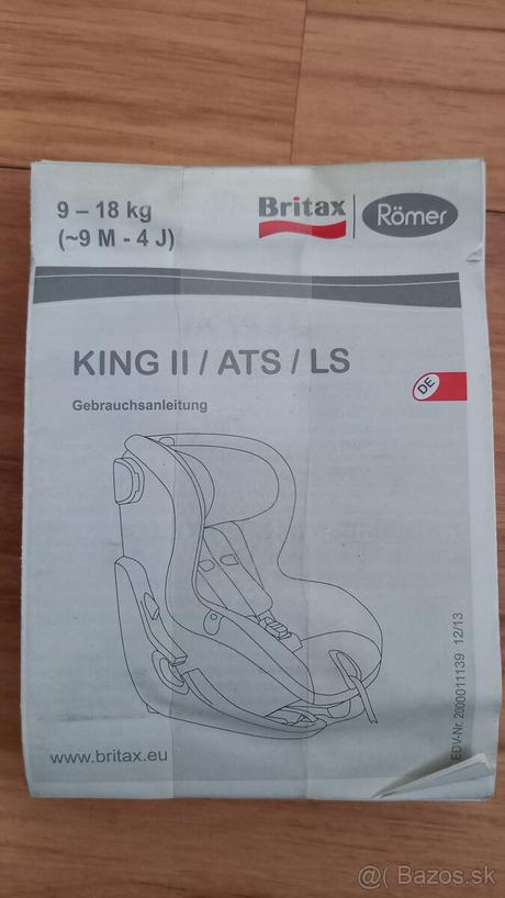 Autosedačka britax römer king ii bez isofixu, britax