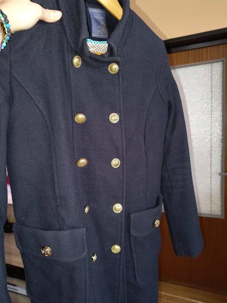 Prechodný vlnený kabát, s