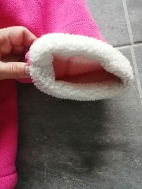 Ružová flísová bunda s kožušinou v176, 176