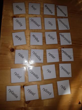 Pexeso na vybrané slová, 