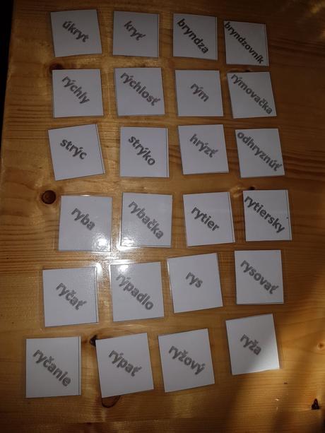 Pexeso na vybrané slová, 