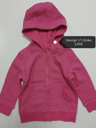 Ružová mikina s volánikmi na zips, george,86