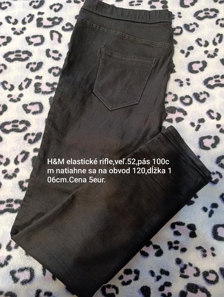 Elastické dámske rifle veľ.52, h&m,52