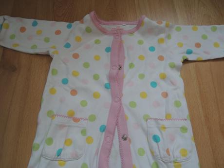 Bodkovane pyzamko/overal, next,62