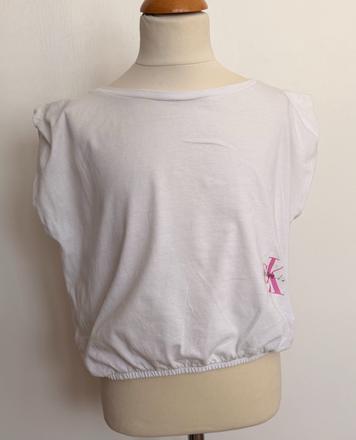 Calvin klein jeans dievčenský biely top, calvin klein,164