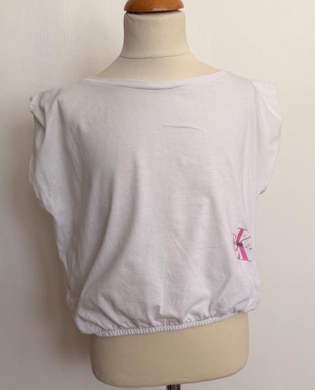 Calvin klein jeans dievčenský biely top, calvin klein,164