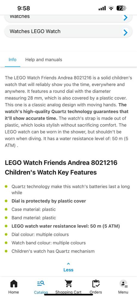 Lego friends hodinky, 