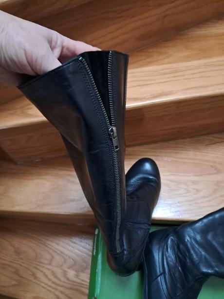 Dámske kožené čižmy remonte 38 čierne, 38