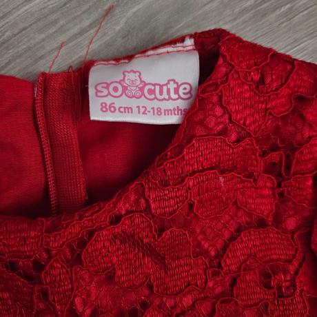 Červené krajkové šaty s mašličkou 86, pepco,86