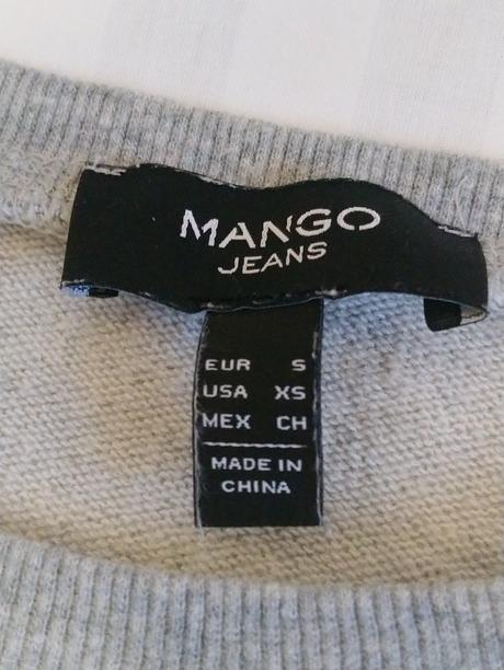 Crop sivá mikina s nápisom, mango, mango,s