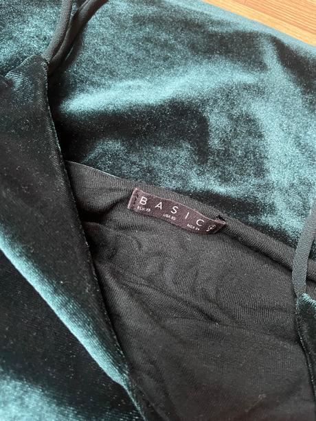 Semišové tielko v smaragdovo-zelenej farbe, basics,xs