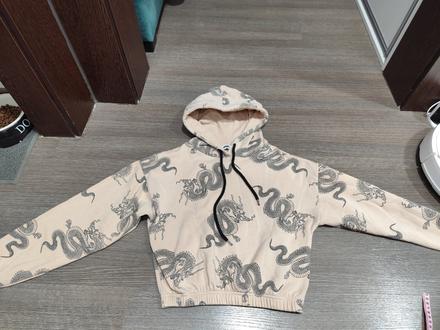 Crop-topová mikina s drakmi veľ. xs, xs