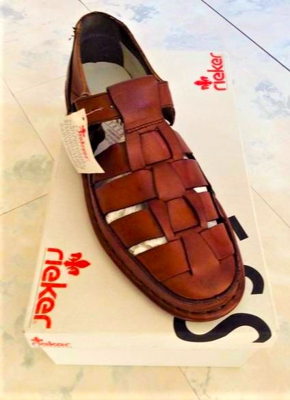 Celokožené retro sandále rieker, rieker,42