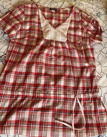 Letná káro blúzka v.42/44, 42