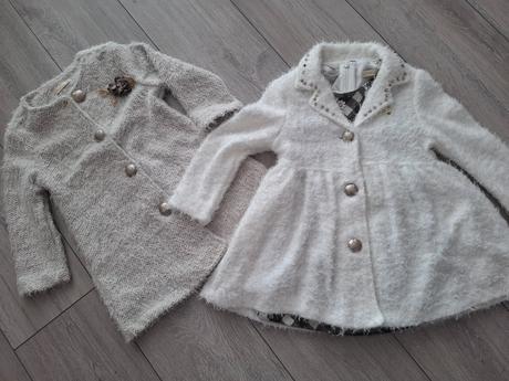 Bezovy kabatik + ruzove saty s bolerkom zdarma, 104