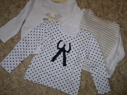 3x tričká s  dlhým rukávom, lupilu,86