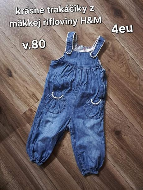 Krásne trakáče z mäkkej rifloviny h&m, h&m,80