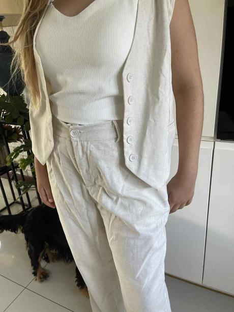 Ľanový set s vestou, l