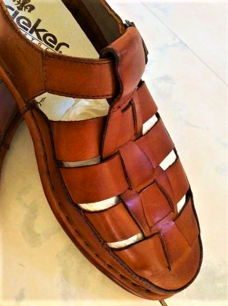 Celokožené retro sandále rieker, rieker,42