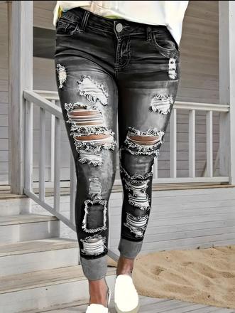 Dámske roztrhané rifle, s