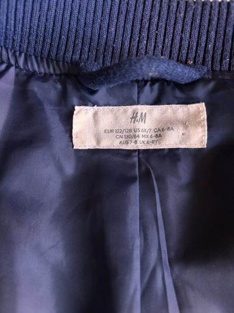 Bejzbalova prechodná bunda 122/128, h&m,122