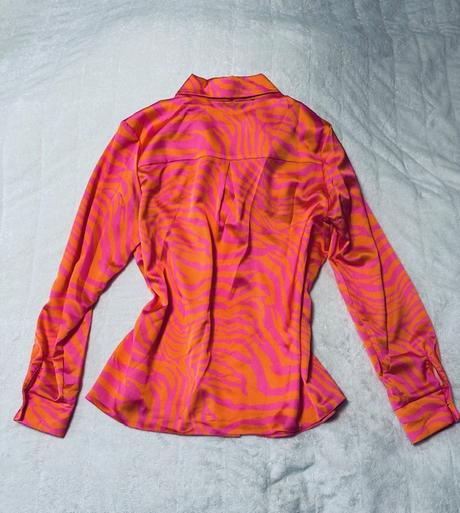 Oranžovo-ružová blúzka vzorovaná la balancia, m