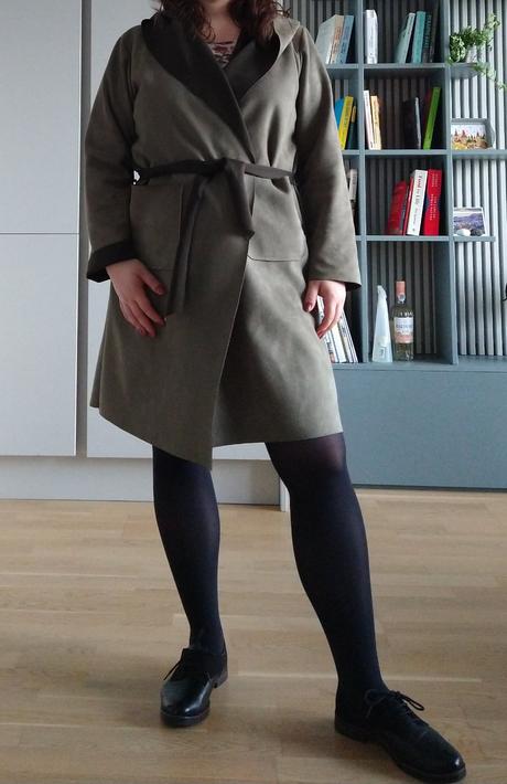 Zelený semišový kabátik, l