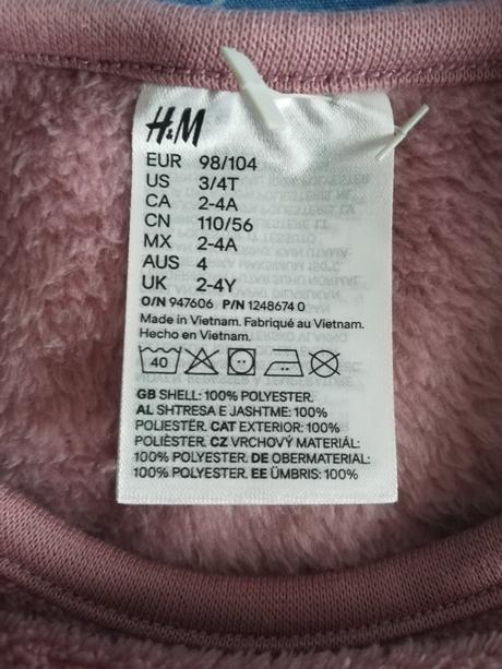 Plyšový svetrík, h&m,98 / 104