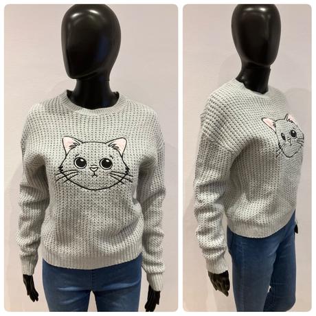 Dámsky sveter s mačkou (xs), xs