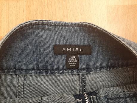 Riflová sukňa so zipsom, amisu,38