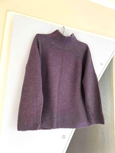 Vlnený teplý pulover over size, l