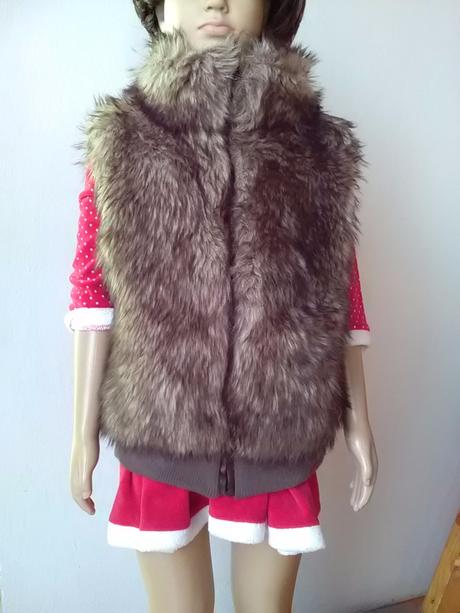 Kožušinová vestička, zateplená, 110-152, h&m,152