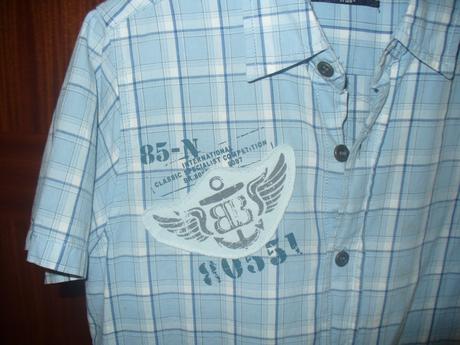 Svetlomodrá károvaná košeľa, 128