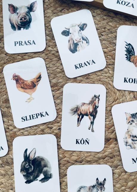 Zvieratká na farme - komunikačné kartičky,
