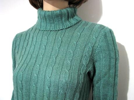 Zelený pletený rolák, m