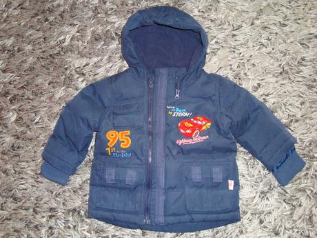 Teplá zimná bunda s autíčkom, 74