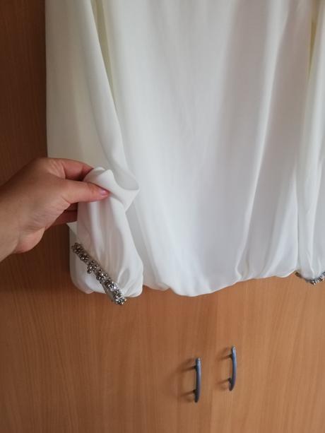 Biela blúzka s ozdobným rukávom, f&f,40