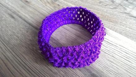 Elastická pletená čelenka 40 mm - fialová, 