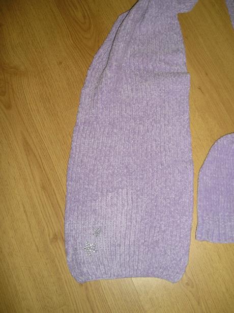 Bledofialová súprava- čiapka rukavice šál, m