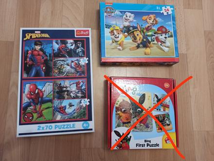Puzzle spiderman, paw patrol,