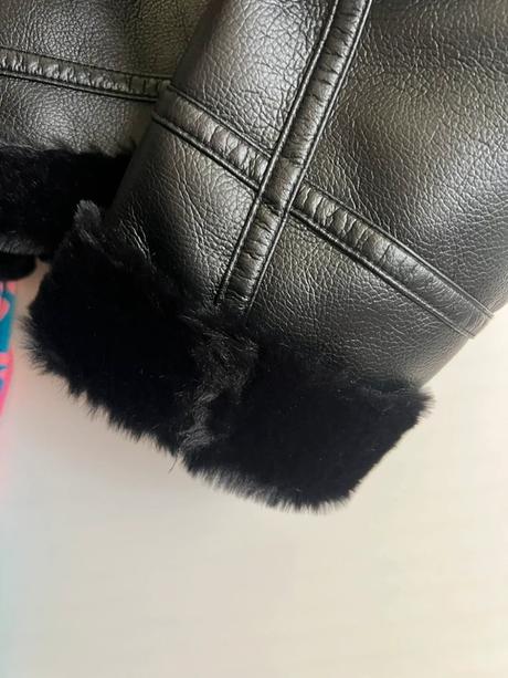 Čierna zimná kožená bunda bershka, bershka,m