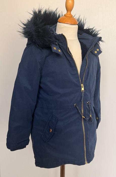 H&m teplá tmavomodrá zimná bunda / parka, h&m,122