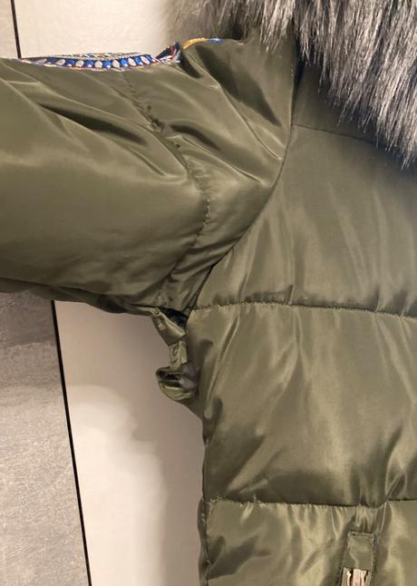 Oteplená krásna zimná bunda s prešivanim na rukáve, xl