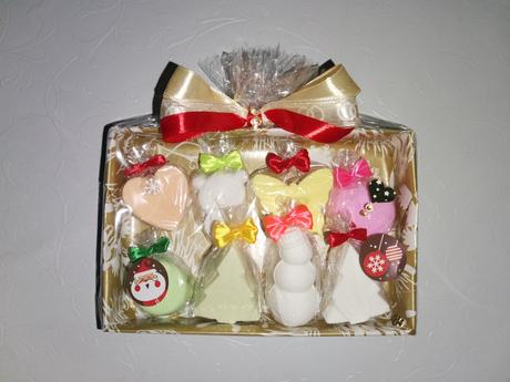 Malá darčeková vianočná sada šumiviek do kúpeľa,