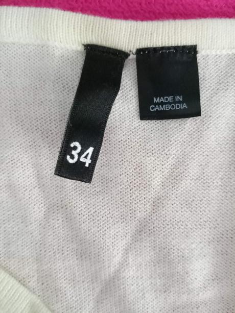 Úpletové smotanové šaty, h&m,34