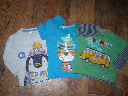 Tričko 3ks dlhý rukáv, pepco,86