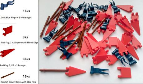 X5 lego originál diely, vlajky,