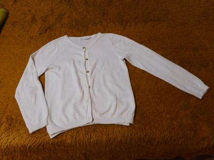 Klasický dievčenský biely svetrík 6-8 rokov, h&m,134